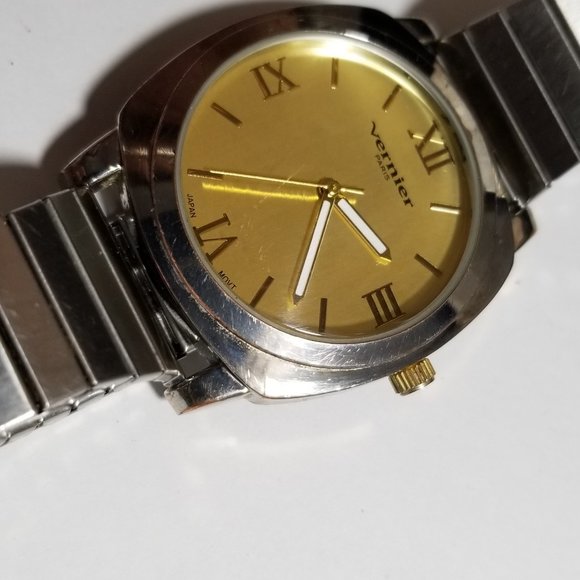 VERNIER For Men Watch Quartz Movement Silver Tone Working Excellent Condition - Picture 14 of 14